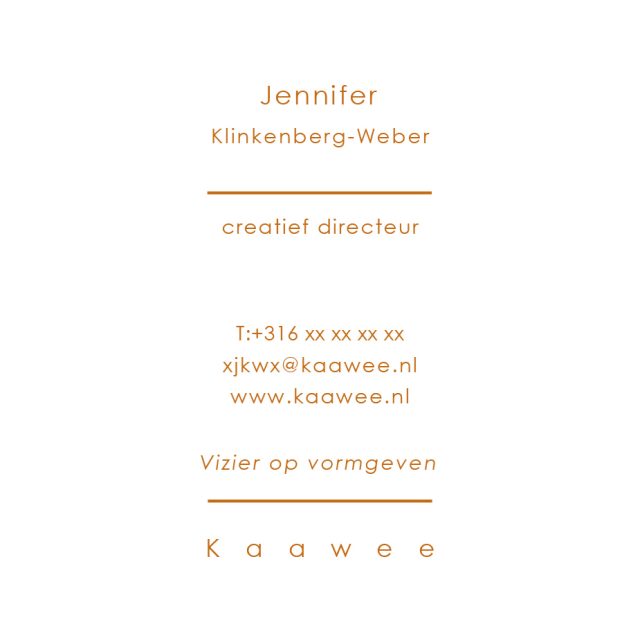 Kaawee business card design, back side